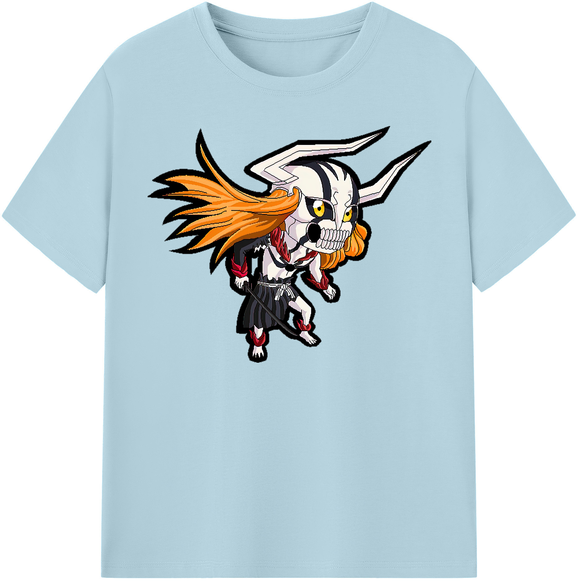 （画像用） ブリーチ 黒崎一護（くろさき いちご）BLEACH Kurosaki Ichigo 綿100％半袖Tシャツ（フロントプリント）